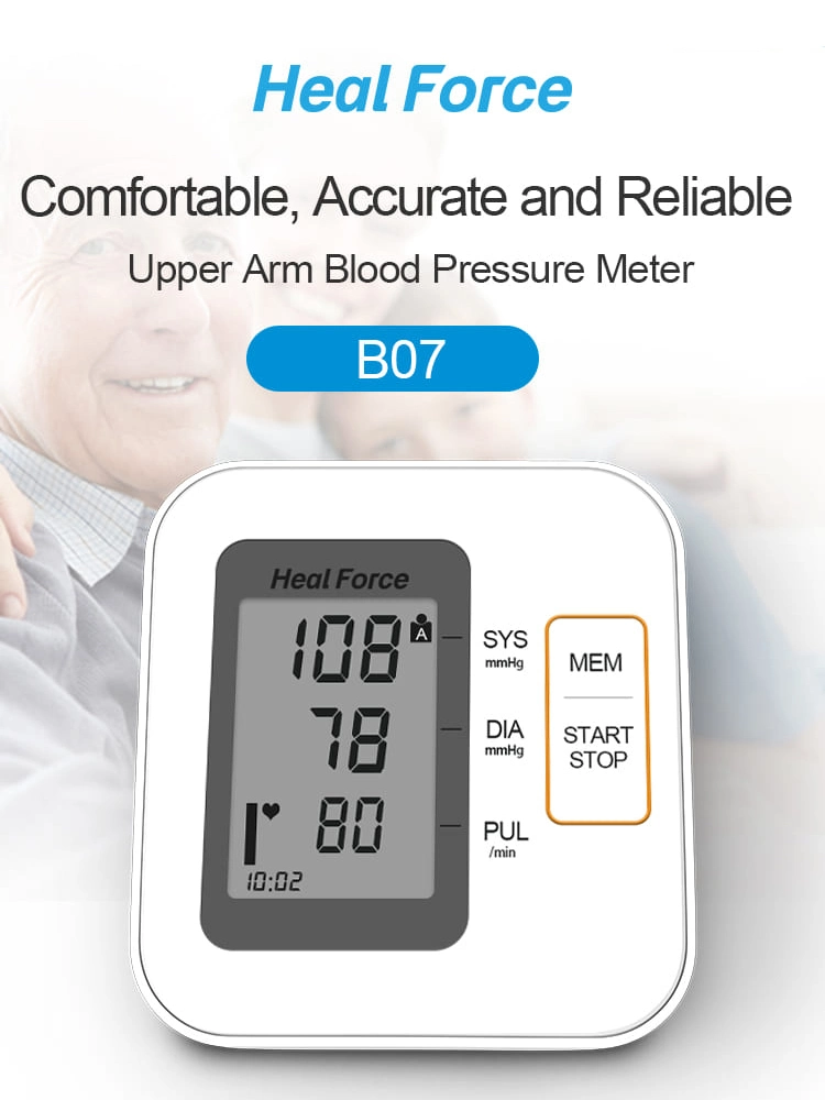 Hot Sales Electronic Bp Machine Arm Digital Blood Pressure Monitor with Heart Rate Monitoring for Home Care Heal Force