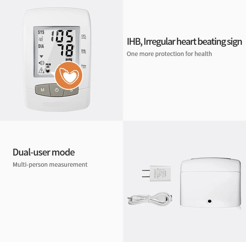 High Quality Upper Arm Clinical Bluetooth Proved Digital Upper Arm Heart Rate Blood Pressure Monitor